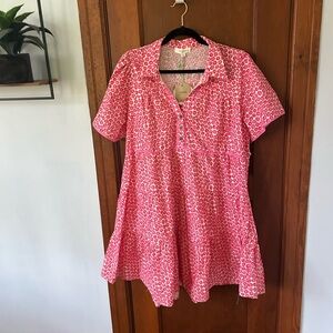 Umgee Pink and Red Floral Blouse